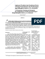 Pengaruh Pemangkasan Produksi Dan Kombinasi Dosis Pupuk Buatan Terhadap Pertumbuhan Dan Pembungaan Tanaman Mangga (Mangifera Indica L.) CV