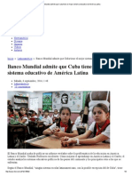 Banco Mundial Admite Que Cuba Tiene El Mejor Sistema Educativo de América Latina