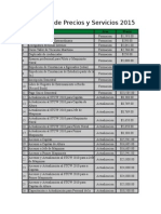 Catalogo de Precios y Servicios 2015 FIDENA