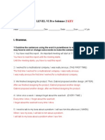 LEVEL VI Pre-Solemne 2: I. Grammar