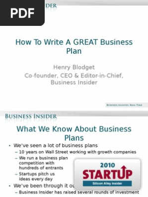 How To Write A GREAT Business Plan