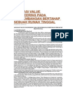 Aplikasi Value Engineering Pada Pengembangan Bertahap Sebuah Rumah