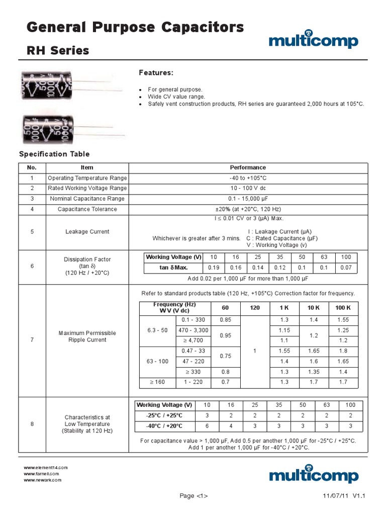 Capicitor 1000uf Datasheet 1000uf Electrical Equipment Manufactured