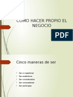 Como Hacer Propio El Negocio