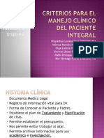 Criterios para el manejo clínico del paciente integral