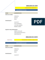 Analisis de Costos Unitarios