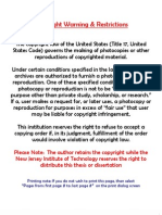 Copyright Warning & Restrictions
