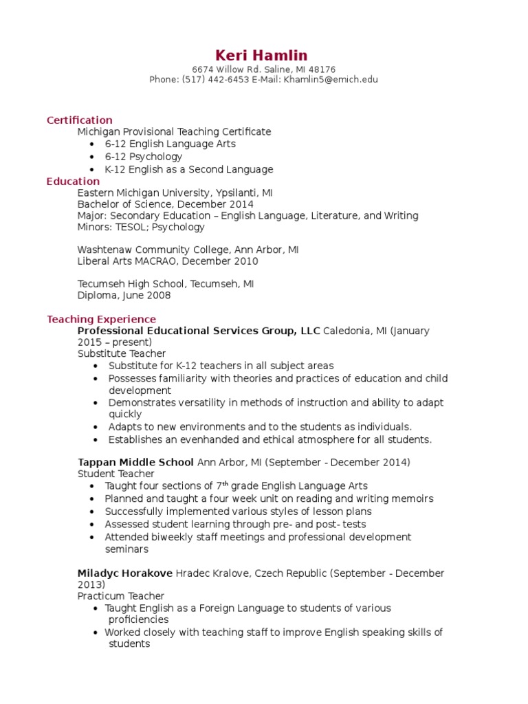 Resume Sample | PDF