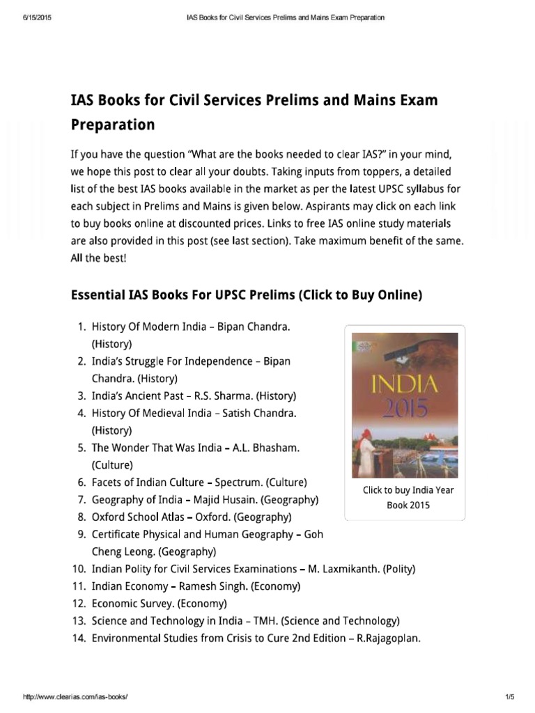 IAS Books For Civil Serv.. | PDF