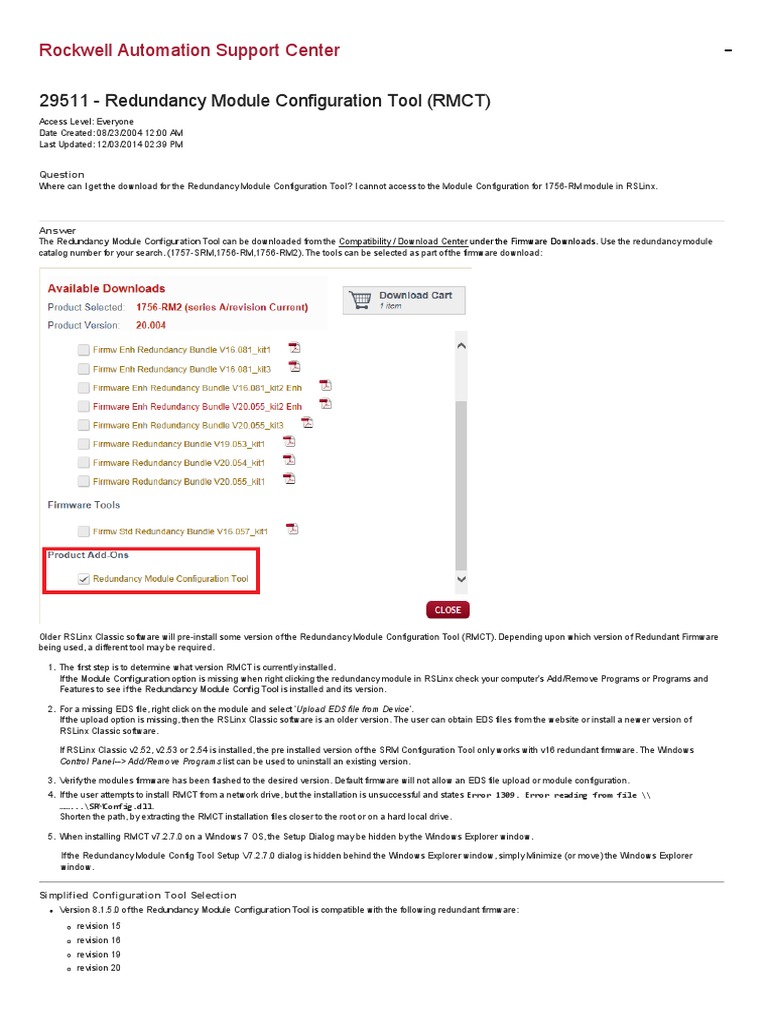 Redundancy Module Configuration Tool (RMCT) PDF | PDF | Microsoft ...