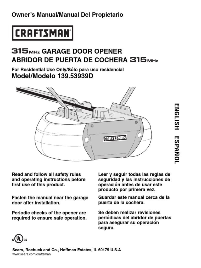 Craftsman 315 Garage Door Opener Batterynull