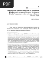 M. Miaille. Obstáculos Epistemológicos Ao Estudo Do Direito