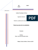 Instituto Tecnológico de Toluca: Planta de Producción de Acetaldehído