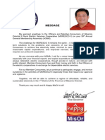 Message for Moresco II Souvenier Program