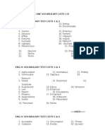 Eng Ii Semester One Vocabulary Lists 1-8