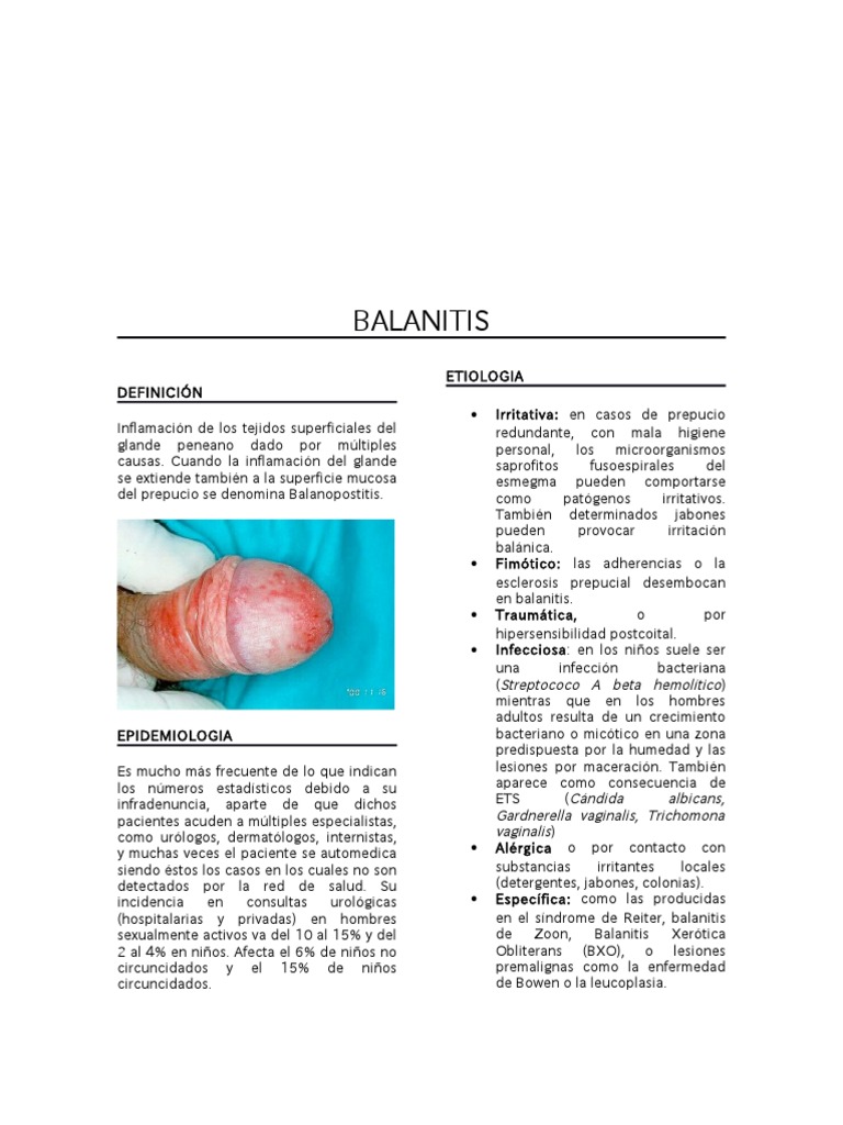 Balanitis Medical Terminology | Balanitis: Infection of the Penis Tip ...