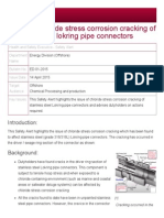 HSE Safety Alert - External Chloride Stress Corrosion Cracking of Stainless Steel Lokring Pipe Connectors