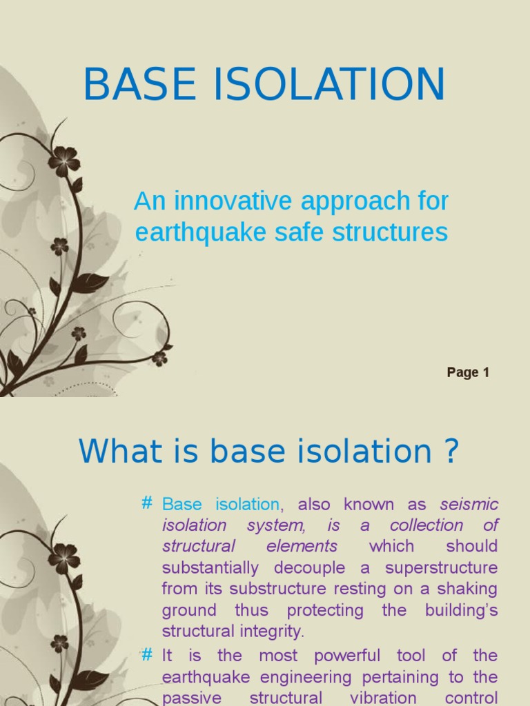 Base Isolation Earthquake Engineering Building Engineering