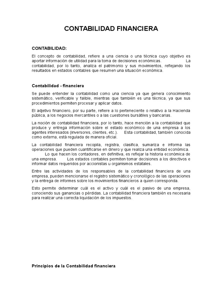 Contabilidad Financiera | PDF | Contabilidad | Estado financiero