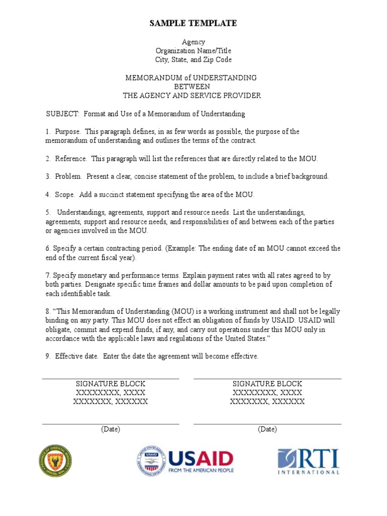 Sample Draft Mou | PDF