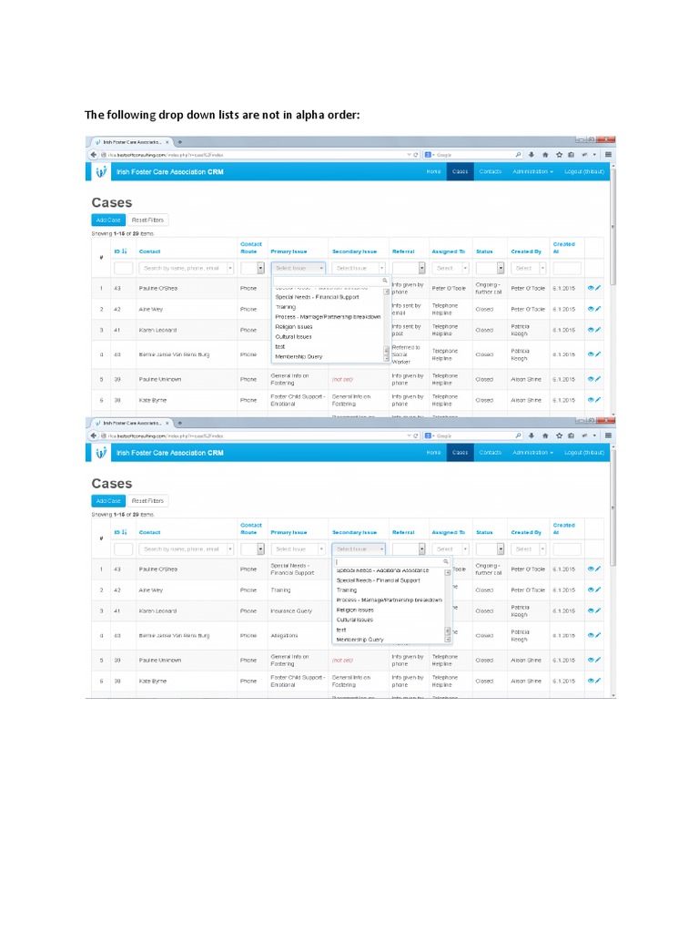 Organizing Dropdown Lists Alphabetically | PDF
