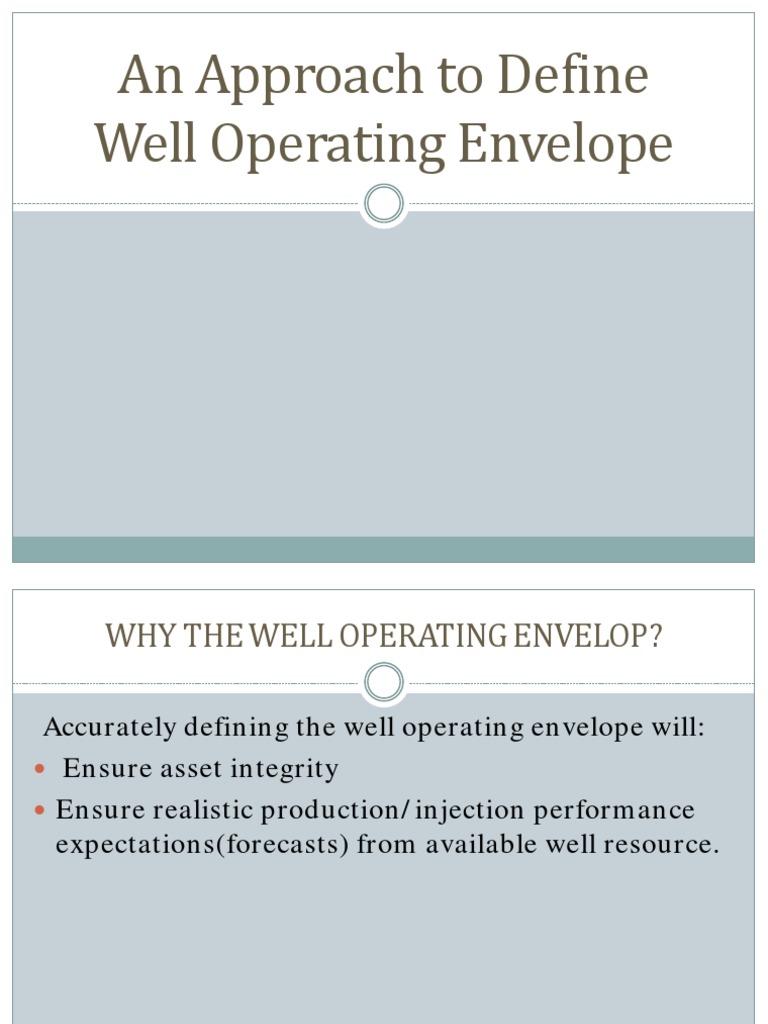 An Approach to Define Well Operating Envelope