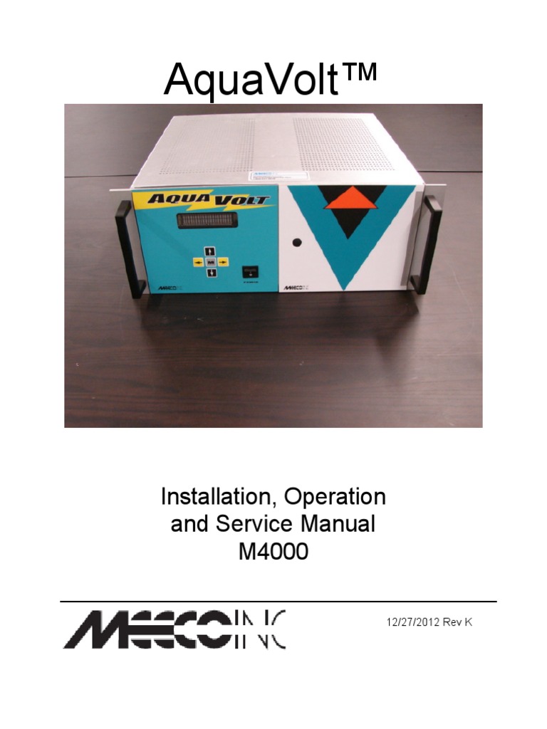AQUAVOLT Manual Rev K PDF | PDF | Damages | Calibration