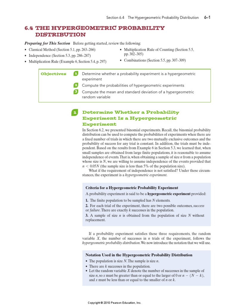 Hyper Geometric Probability | PDF | Standard Deviation | Probability ...