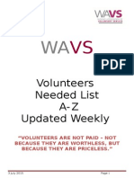 Volunteers Needed List 7/15