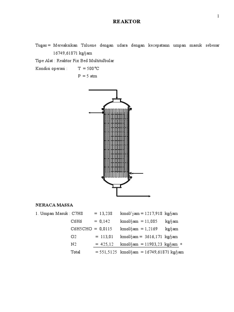 Reaktor Fixed Bed Multitubular untuk Hydrocracking | PDF