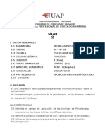 Syllabus de Tecnicas Psicoterapeuticas II