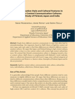 Communication Style and Cultural Features in High/Low Context Communication Cultures: A Case Study of Finland, Japan and India