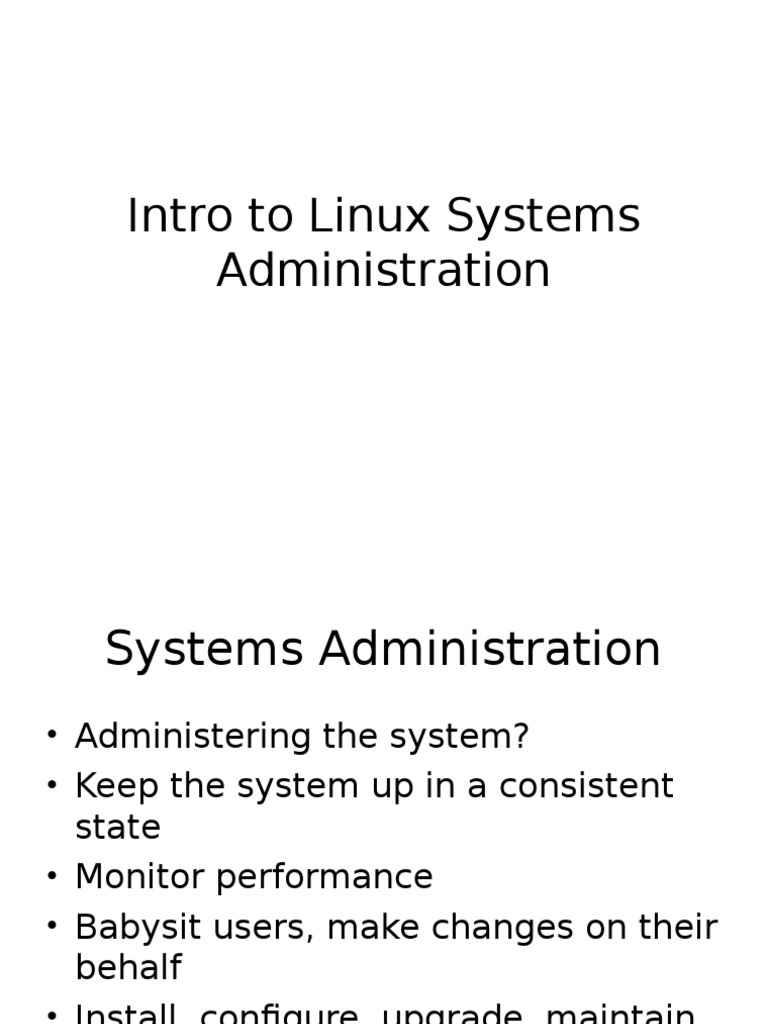 Intro To Linux Systems Administration | PDF | Superuser | Sudo