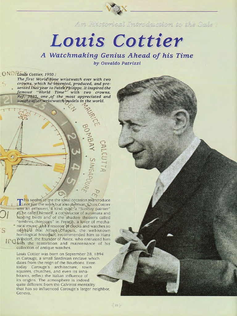 INSIDE THE MOVEMENT: LOUIS COTTIER - Collectability
