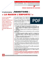 PÉRIODE TRANSITOIRE « LA RAISON L’EMPORTE ! »