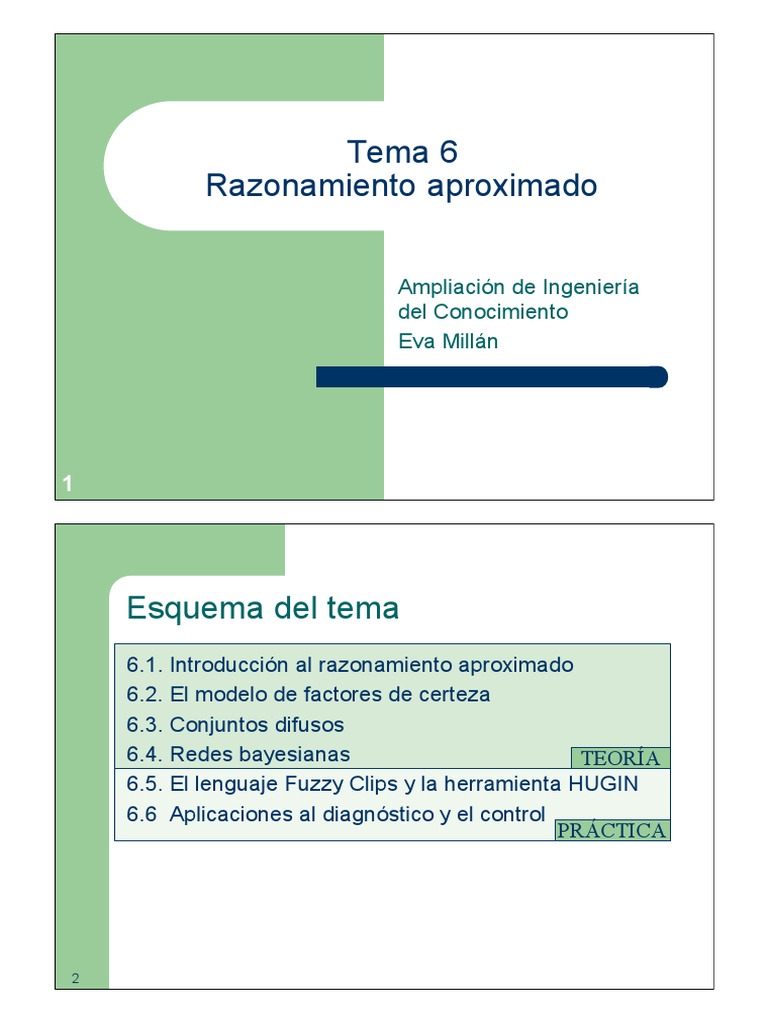 Razonamiento Aproximado PDF Lógica difusa Red Bayesiana
