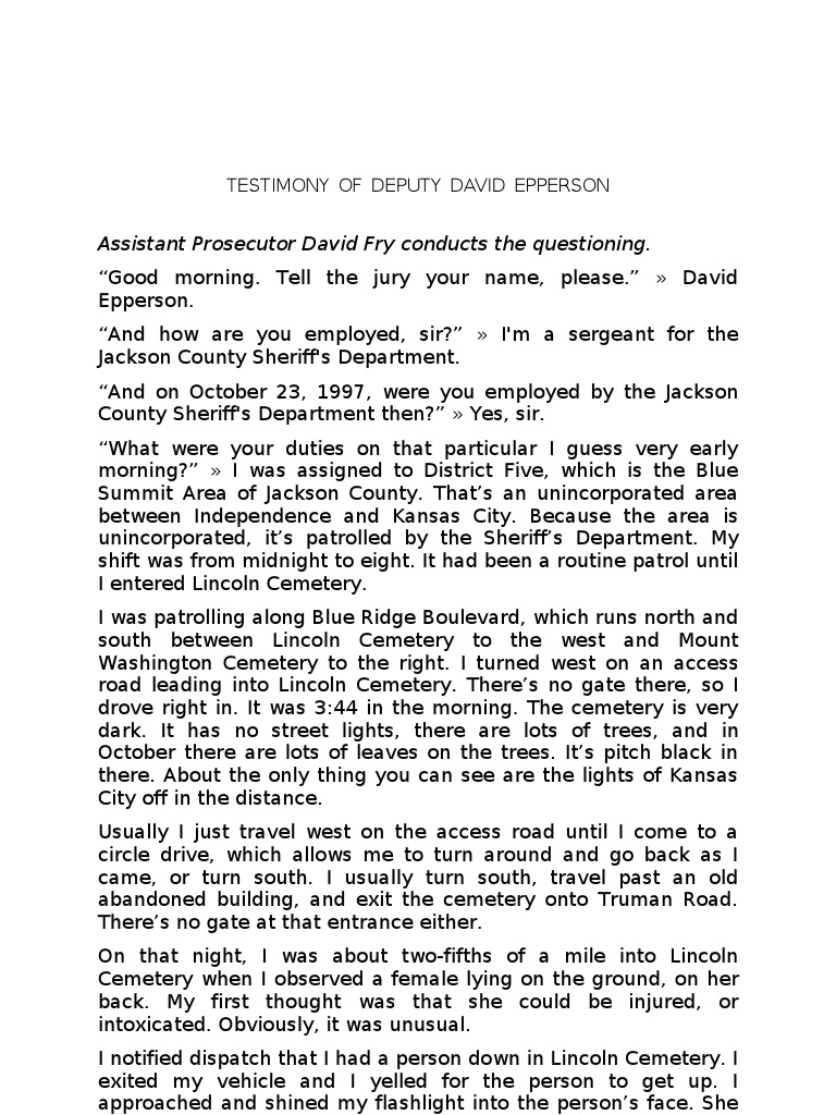 Testimony on Dymmoch Case | PDF | Sheriffs In The United States | Law ...