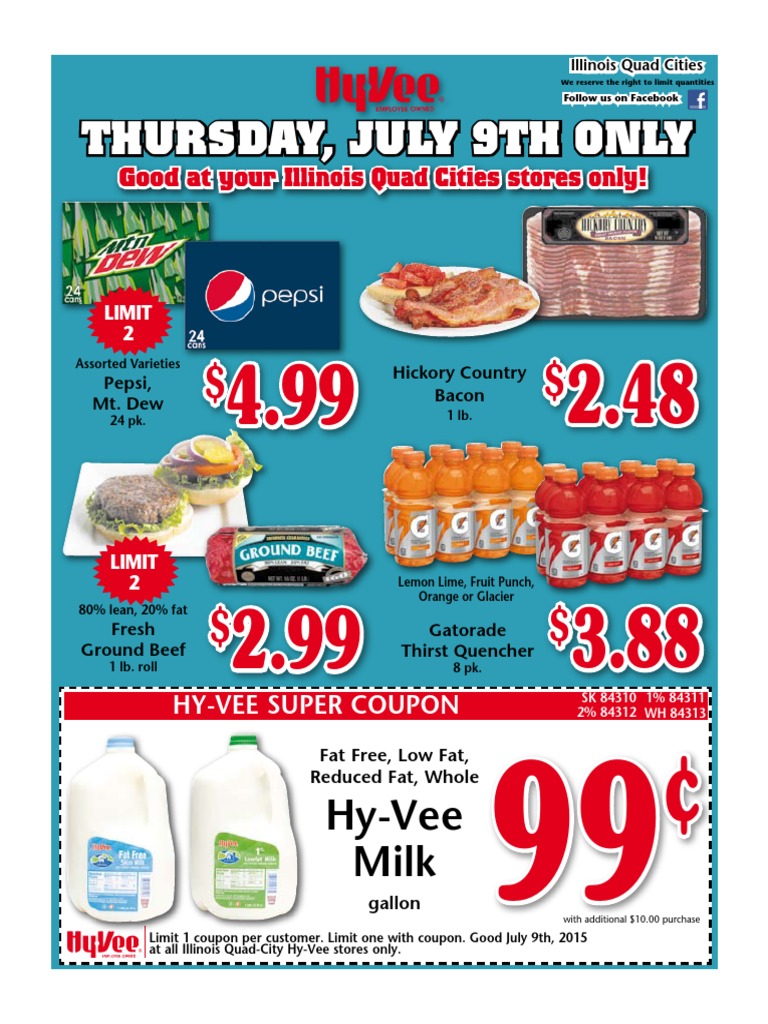 HyVee QuadCities IL Only Ad Thursday, July 7, 2015 Coupon Medicaid