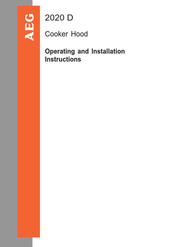 Cooker Hood: Operating and Installation Instructions | PDF | Kitchen