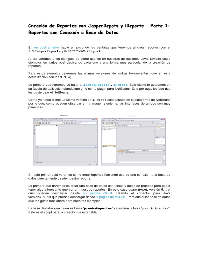 Creación de Reportes Con JasperRepots y Ireports PDF | PDF | Point and ...