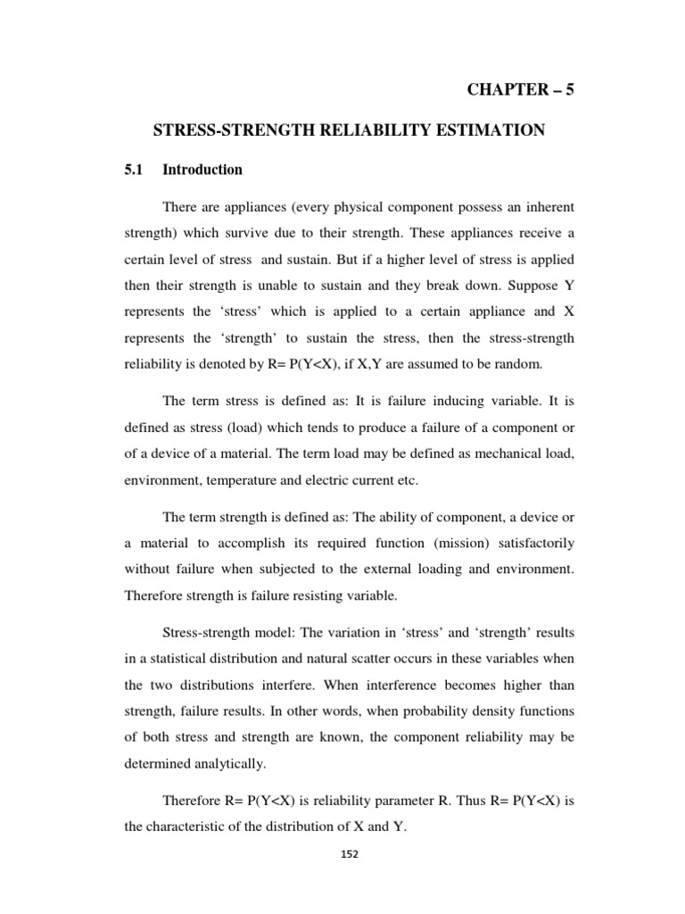 Chapter - 5 Stress-Strength Reliability Estimation | PDF | Bias Of An ...