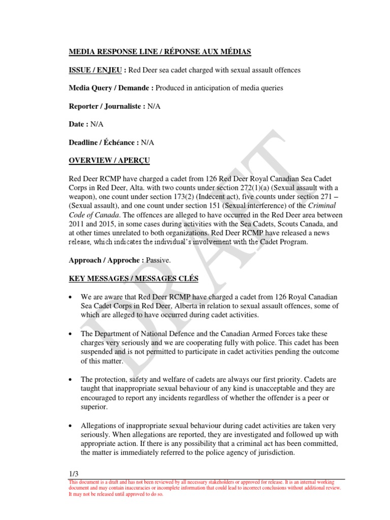 Red Deer Cadet Charged with Assault | PDF | Assault | Cadet