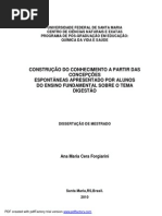 Concepções de alunos sobre Digestão