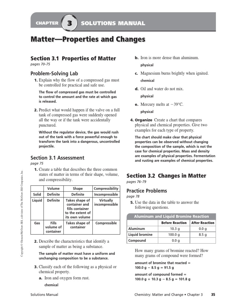 Chemistry Matter And Change Chapter 1 Assessment Answer Key