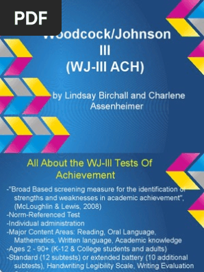 Woodcock johnson compuscore and profiles program