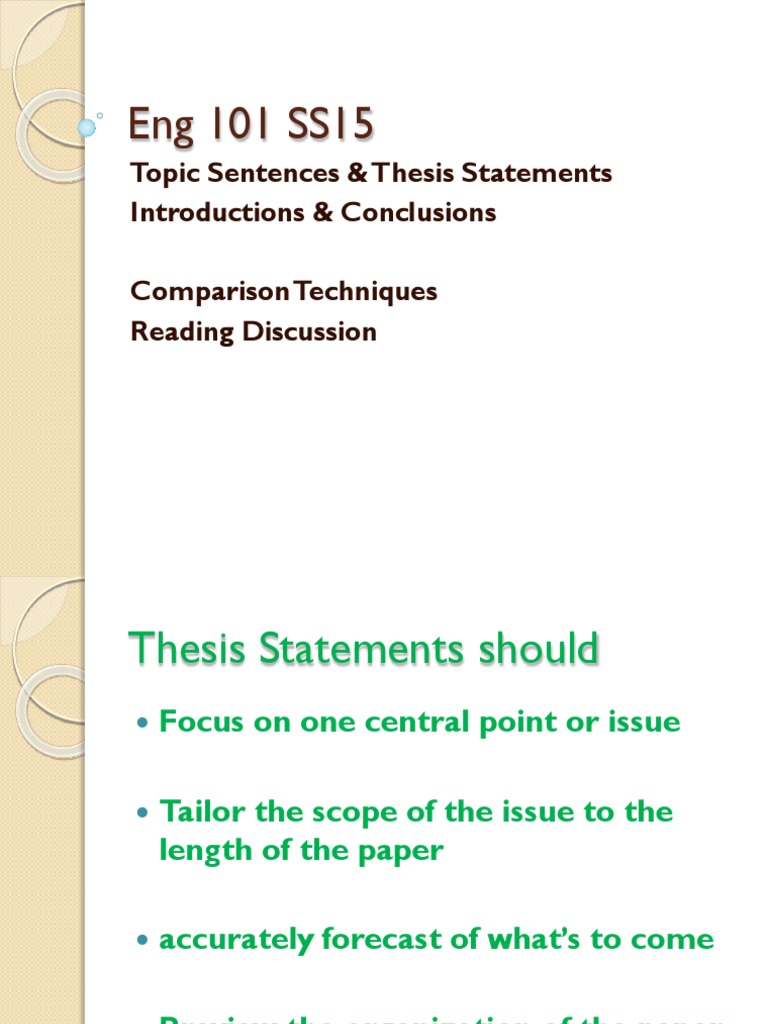 Eng 101: Thesis and Comparison Techniques | PDF | Analogy | Essays