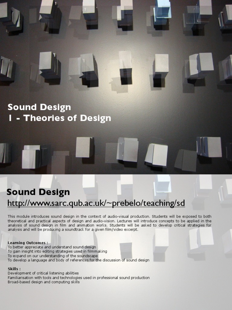 Sound Design Theory PDF Design Methods Design