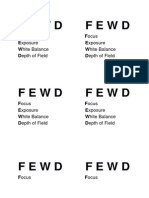 Fewd Fewd: Focus Exposure White Balance Depth of Field