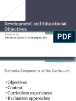 Development and Educational Objectives: Prepared by