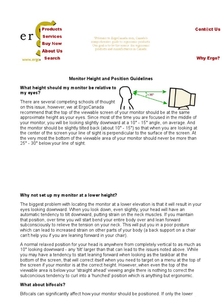 Monitor Height and Positioning Tips | PDF | Display Resolution ...